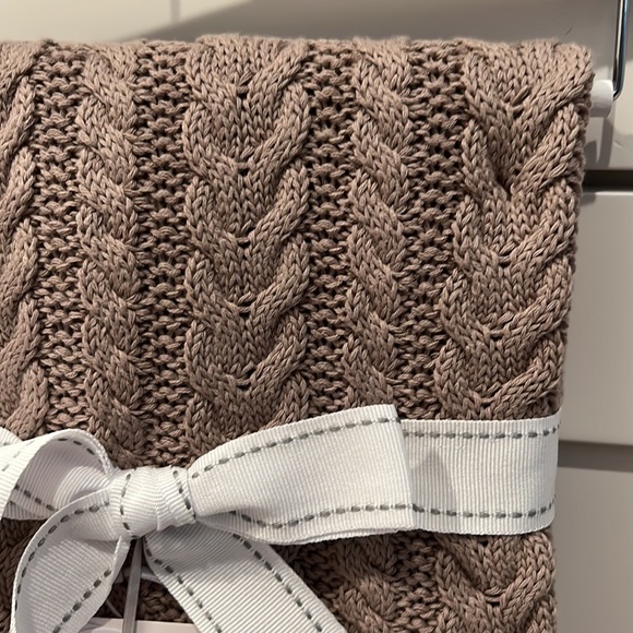 Silvercloud knit baby blanket stroller/pram 100%cotton brown color neutral new - Picture 4 of 8